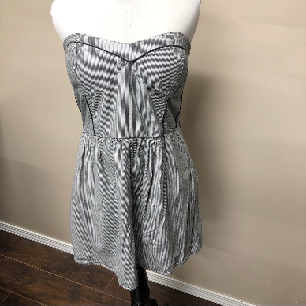 Charlotte Russe Pinstripe Rockabilly Dress Large